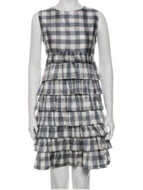 BATSHEVA checkered Tiered Dress Size 6